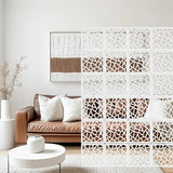 24 Pcs PVC Hanging Room Divider,Flower Carving Pattern Panels,Decorative Wall Screen Panel, Room Divider Partitions Panel Screen for Decorating Bedroom Dining Kitchen Office Studio 29 * 29cm PICKUTS