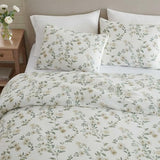 Martha Stewart - King Duvet Cover Set, Soft Cotton with Crisp & Tailored Naturally Smooth Cotton Percale Reverse, Lightweight 3 Piece Bed Set with Matching Pillowcases (Hazel Floral Beige) Martha Stewart