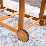 Cambridge Casual Miami Teak Wood Patio Dining Set with Cast Shale Cushion, Natural Teak/Cast Shale Cambridge Casual