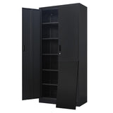 Metal Garage Storage Cabinets，71” Tall Metal File Cabinet with 5 Adjustable Shelves, Lockable Storage Cabinets for Office, Home, Garage, Warehouse 71" H x 31.5" W x 15.8" D (Black) TaskStorz
