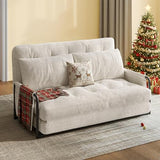 WLIVE Futon Sofa Bed, Floor Chair with Adjustable Backrest, Bean Bag Bed for Adults, with Armrest, Pillow, Low Profile for Living Room, Reading, Bedroom, Loveseat, Grey WLIVE