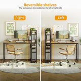 CubiCubi Computer Desk 47 inch with Storage Shelves Study Writing Table for Home Office,Modern Simple Style, Rustic Brown CubiCubi