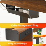 WALKINGDESK 63 Inches Height Adjustable L Shaped Standing Desk with 3 Drawers and Monitor Shelf, Electric Sit to Stand Home Office Comupter Table, Ergonomic Corner Gaming Desk, Black Walnut WALKINGDESK