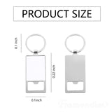 Framendino, 20 Pack Sublimation Blanks Keychains Metal Bottle Opener Transfer Rectangle Aluminum Keychain Key Rings for Photos Framendino