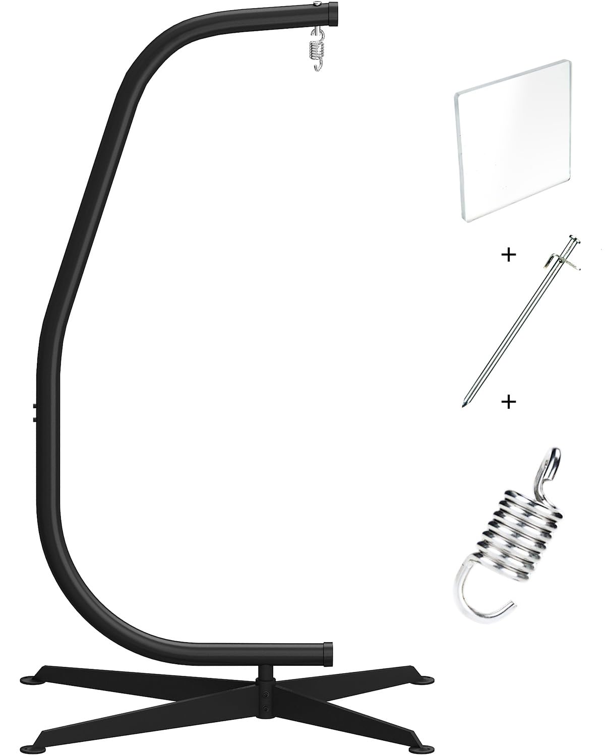 GREENSTELL Hammock Swing Stand, Hanging C-Stand with Spring Hook, for Indoor, Outdoor, Sturdy Hanging Stand Max Load 330lbs GREENSTELL