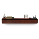 Floating tv stand，Wall Mounted TV Cabinet,Entertainment Center Wall Mounted Media Console，With two drawers and a semi-open storage space， Floating Shelves With Door，For Storage Hutch Under TV(Brown,63 HPIRFYE