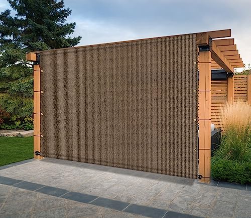 INFRANGE 8' x 12' Universal Pergola Shade Cover Replacement Canopy with Grommets Weighted Rods Permeable for Outdoor Patio Porch Backyard Gazebo Brown INFRANGE