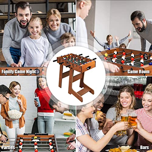 Giantex 27in Folding Foosball Table with 2 Mini Footballs, Score Keepers - ASTM Certified for Indoor Recreation, Great for Family Game Nights and Parties Giantex