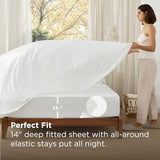 Bedsure California King Size Comforter Set, White Soft Prewashed Bedding for All Seasons, 7 Pieces Warm Winter Down Alternative Bed Set, Fluffy Bed in a Bag with Sheets, Pillowcases & Shams Bedsure