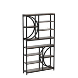 Tribesigns Industrial 8-Tier Etagere Bookshelf - 77-Inch Tall Open Display Unit in Brown/Black Tribesigns