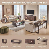 IFGET Modern Buffet Cabinet with Storage, 70" Large Sideboard Buffet Storage Cabinet with 4 Doors and Adjustable Shleves, Wooden Curved Coffee Bar for Dining Room, Kitchen, Living Room, Brown IFGET