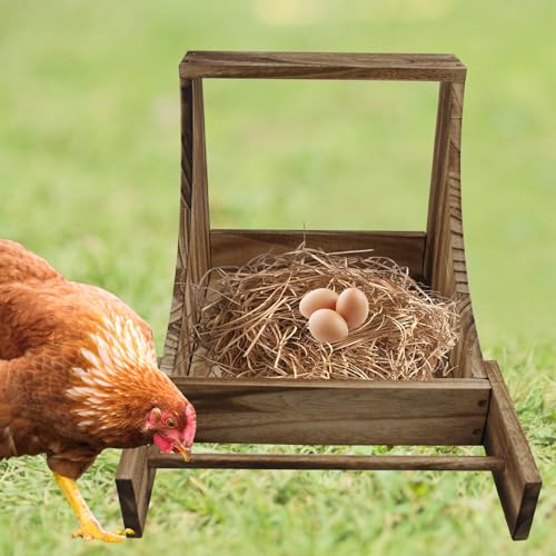 kathson Chicken Nesting Box with Perch,Wood Chickens Coop Nesting Boxes Single Compartment Hen Nesting Box Big Duty Laying Nest Boxes for Hens Ducks and Poultry(1 Pcs) - WoodArtSupply