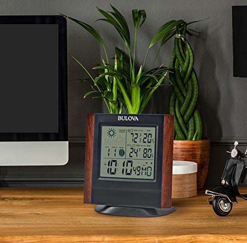 Bulova Forecaster Versatile Tabletop Clock, Brown & Black Bulova