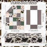 Hahafelt 3 Piece Patchwork Western Crib Bedding Set for Boys Girls Cow Cactus Print Baby Bedding Barnyard Western Nursery Decor Soft Baby Bed Set Includes Quilt Fitted Crib Sheet Bed Skirt(Cowboys) Hahafelt