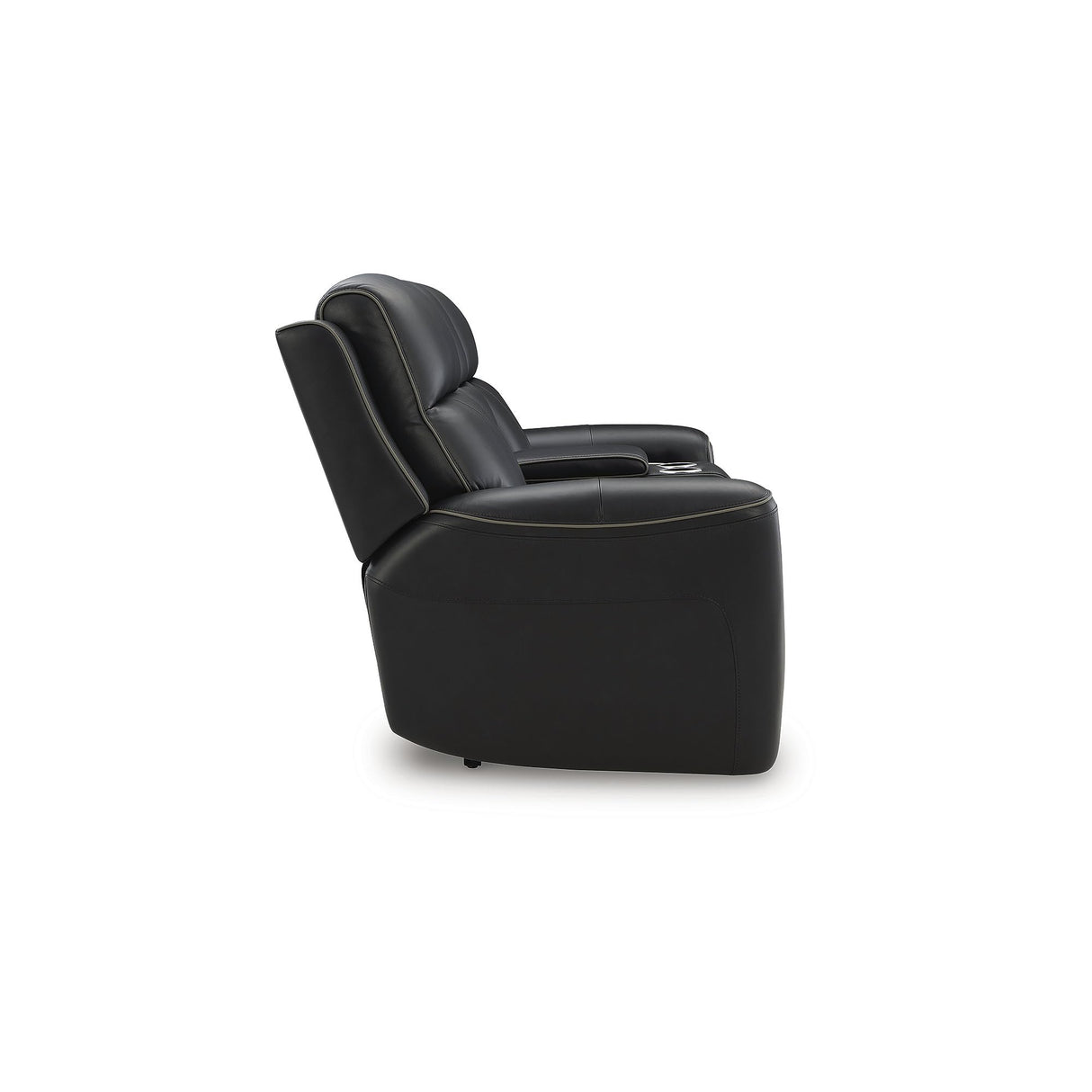 Signature Design by Ashley 5Z-Dreamlight Modern Leather Match Power Reclining Loveseat with Console, Adjustable Headrest and USB Charging, Black Signature Design by Ashley