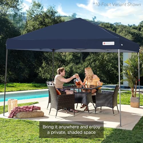 Best Choice Products 12x12ft 1-Person Setup Pop Up Canopy Tent Instant Portable Shelter w/ 1-Button Push, Case, 4 Weight Bags - Navy Blue Best Choice Products