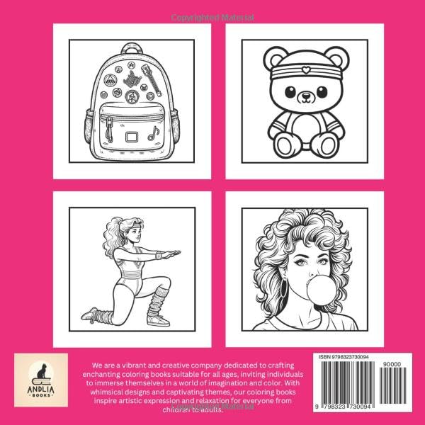 The 80's Coloring Book: Featuring 50 Bold and Easy Coloring Pages of the 80's Decade for Adults WoodArtSupply