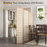 JOSTYLE Room Divider Wall 4 Panel, Folding Privacy Screen for Room Separation, Shoji Screen Japanese Style Room Divider, 5.9 Ft, Natural JOSTYLE