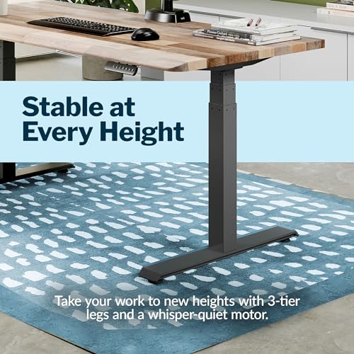 Vari ComfortEdge 60x30 Inch Adjustable Electric Standing Desk – Sit Stand VariDesk with Memory Presets, Sloped Edge, 200 LB Capacity + Tool-Free Assembly (Reclaimed Wood) Vari