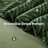 Drucon Christmas Olive Green Striped Comforter Set Queen Size 7 Pieces Reversible Bedding Set, Boho Bed in a Bag, Soft Microfiber Comforter and Sheet Set for All Season Drucon