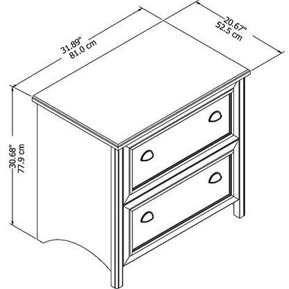 Bush Furniture Fairview 2 Drawer Lateral File Cabinet in Antique Black/Hansen Cherry, Home Office Storage for Letter, Legal, and A4-size Documents - WoodArtSupply