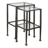 Coaster Home Furnishings Leilani 2-Piece Glass Top Nesting Tables Black Coaster Home Furnishings