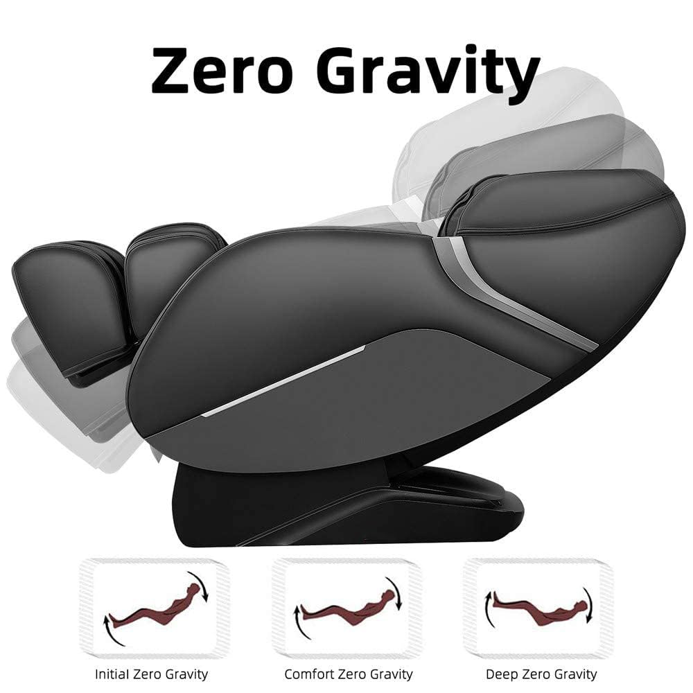 iRest SL Track Massage Chair Recliner, Full Body Massage Chair, Zero Gravity, Bluetooth Speaker, Airbags, Heating, 53.15" SL Track, Extendable Footrest and Foot Massage (Black) iRest