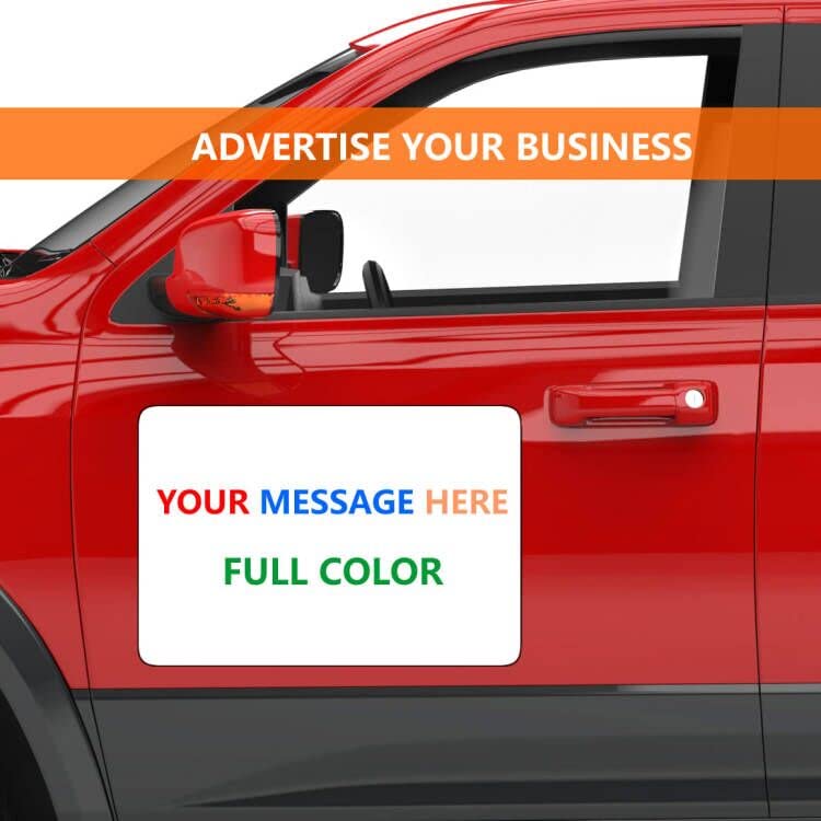 Set of 2 - Blank Car Door Magnet Sticker, Rounded Corners Magnetic Vehicle Sign, Perfect Magnet for Car to DIY Advertise Business and Cover Company Logo, Personalized Magnet Decal, White (18x12 inch) ANOER