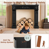 HOMEDIARY 44.5" Fireplace Mantel, Freestanding Fireplace Surround with Leg for Electric Fireplaces, MDF Mantel Surround with Shelf for Living Room with Decorative Pattern, Anti-Tipping & Waterproof HOMEDIARY