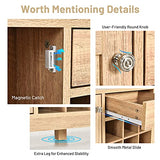 Giantex Buffet Server Sideboard, Console Table, Wood Dining Table, Cupboard Table with 2 Cabinets, 1 Drawer and 9 Wine Cabinets, Storage Organizer Kitchen and Dining Room (Natural) Giantex