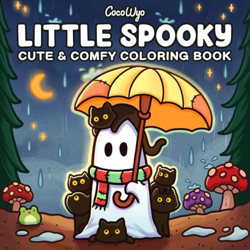 Little Spooky: Coloring Book for Adults and Teens Featuring Cute Creepy Creatures in Cozy Hygge Moments for Relaxation (Cozy Spaces Coloring)