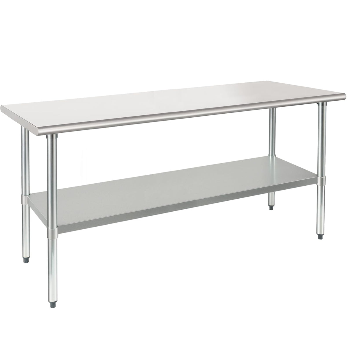 HARDURA Stainless Steel Table 30X72 Inches with Undershelf and Galvanized Legs NSF Heavy Duty Commercial Metel Table for Food Prep HARDURA Restaurant Equipment