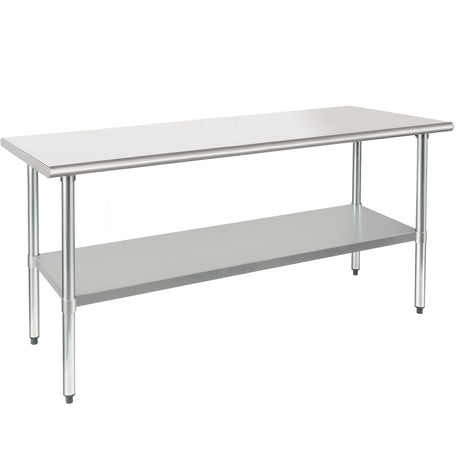 HARDURA Stainless Steel Table 30X72 Inches with Undershelf and Galvanized Legs NSF Heavy Duty Commercial Metel Table for Food Prep HARDURA Restaurant Equipment