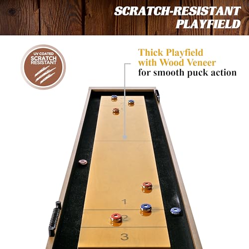 Barrington Billiards 9' Urban Shuffleboard Table with Scratch-Resistant Playfield and 8 Puck Set - WoodArtSupply