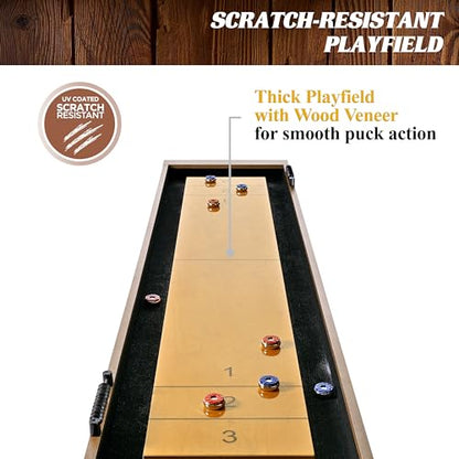 Barrington Billiards 9' Urban Shuffleboard Table with Scratch-Resistant Playfield and 8 Puck Set - WoodArtSupply