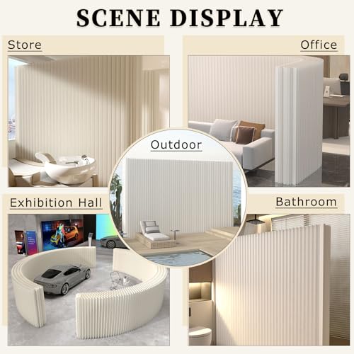 Paper Room Divider, Portable Room Dividers and Folding Privacy Screens, Divider for Room Separation, for Dorm Studio Office HKJBEQU