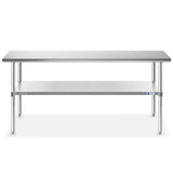 GRIDMANN Stainless Steel Work Table 60 x 30 Inches, NSF Commercial Kitchen Prep Table with Under Shelf for Restaurant and Home GRIDMANN