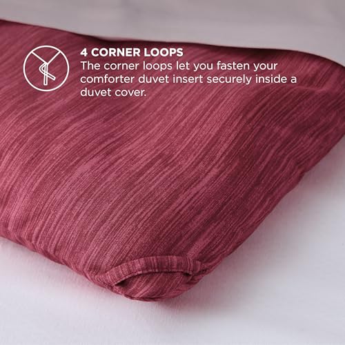 Bedsure Queen Comforter Set - Dark Red Comforter Queen Size, Soft Bedding for All Seasons, Cationic Dyed Bedding Set, 3 Pieces, 1 Comforter (90"x90") and 2 Pillow Shams (20"x26"+2") Bedsure