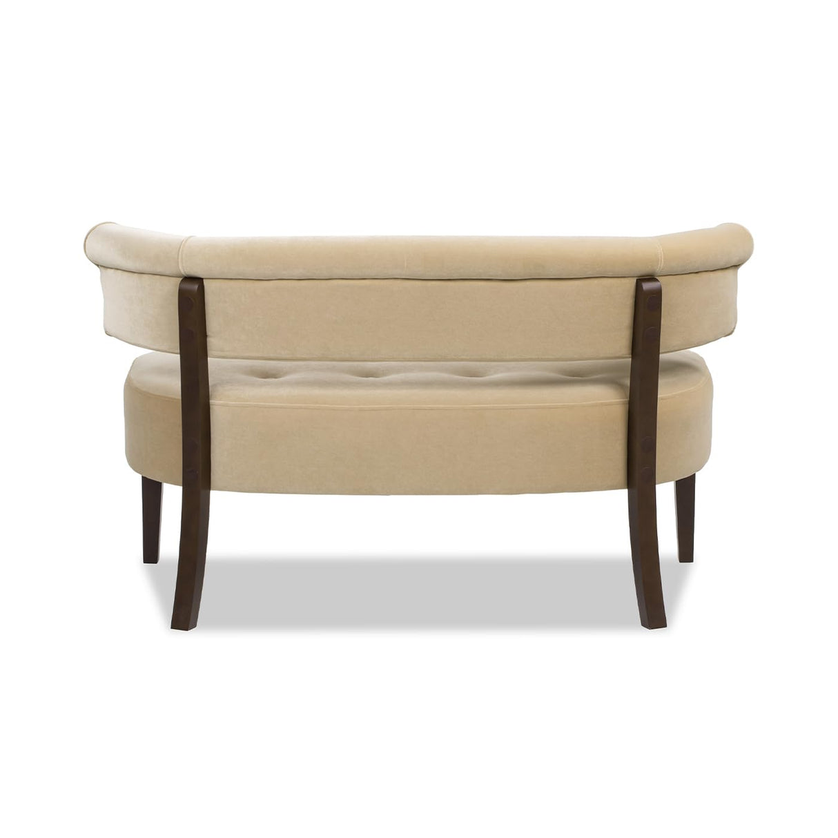 Jennifer Taylor Home Jared Roll Arm Tufted Bench Settee with Back, Fawn Brown Performance Velvet Jennifer Taylor Home