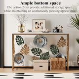 FormaCraft Vintage Console Table with Metal Flower Design, 47" Modern Faux Marble Entryway Table, Narrow Gold Sofa Table for Living Room, Hallway, Bedroom FormaCraft