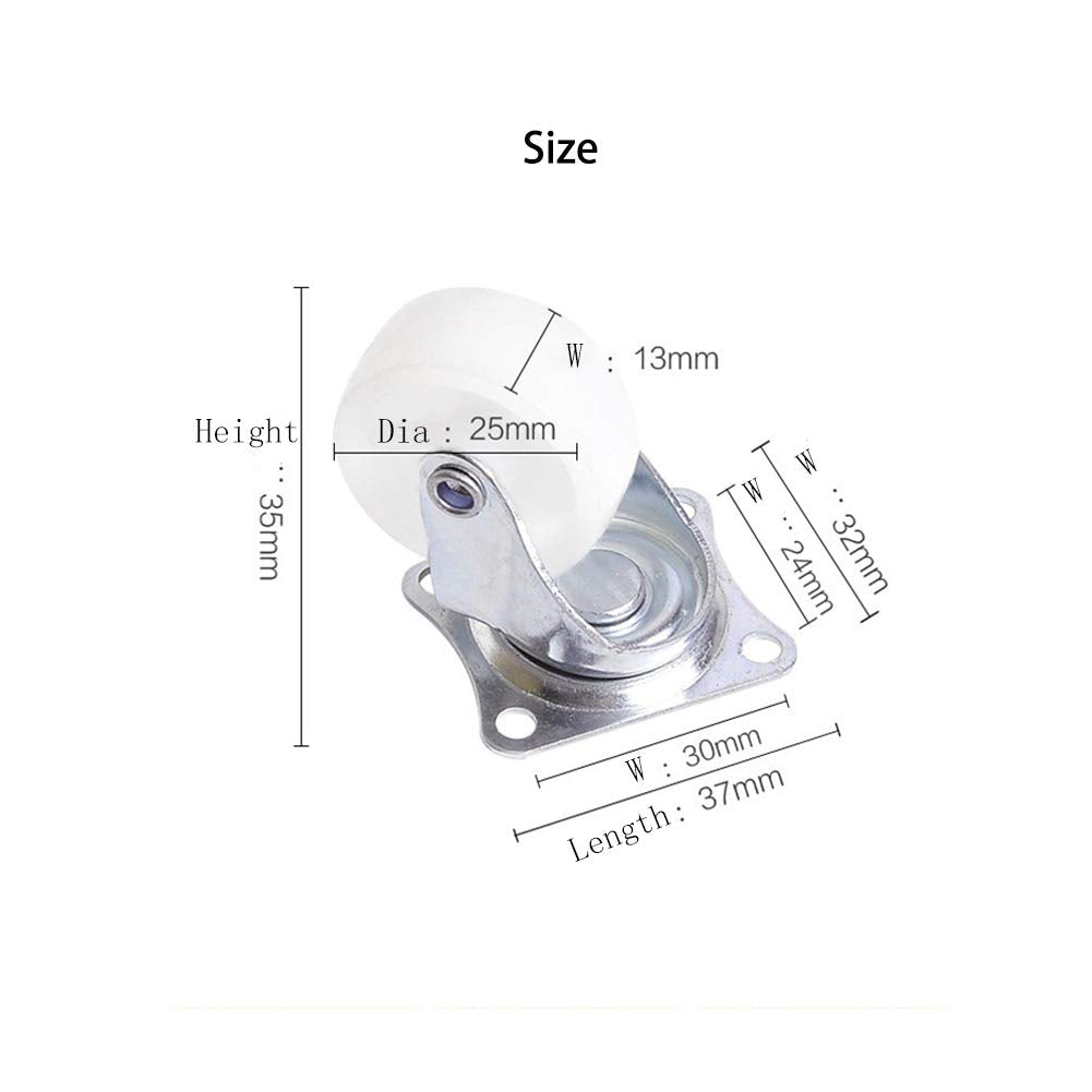 HOWDIA 1" Small Caster Wheels Swivel Casters Trolley Wheels for Furniture Project Cart, Industrial Casters Single Wheel with Rubber Base Ball Bearing Heavy Duty(12 Pack) HOWDIA