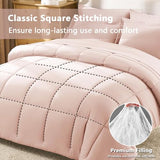 CozyLux Full Size Comforter Sets Blush Pink - 7 Pieces Bed in a Bag Full, Oeko-Tex Certified Bed Set, All Season Soft Bedding Set with Down Alternative Comforter, Sheets, Pillowcases & Pillow Shams CozyLux