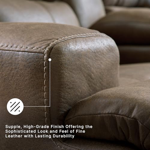 Signature Design by Ashley Bealeaf Contemporary Power Rocker Recliner with USB Ports, Dark Brown