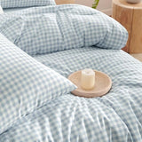 Nayoroom Blue Gingham Comforter Set Twin Size Plaid Checkered Dorm Bedding Set Kids 2 Pieces Soft Lightweight Grid Comforter for All Seasons (1 Comforter, 1 Pillowcase) Nayoroom