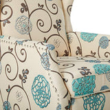 Christopher Knight Home GDFStudio Westeros Traditional Wingback Fabric Recliner Chair (White & Blue Floral) CHRISTOPHER KNIGHT HOME