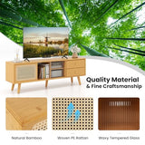 Byroce Bamboo Stand for TVs up to 65’’, Natural Byroce