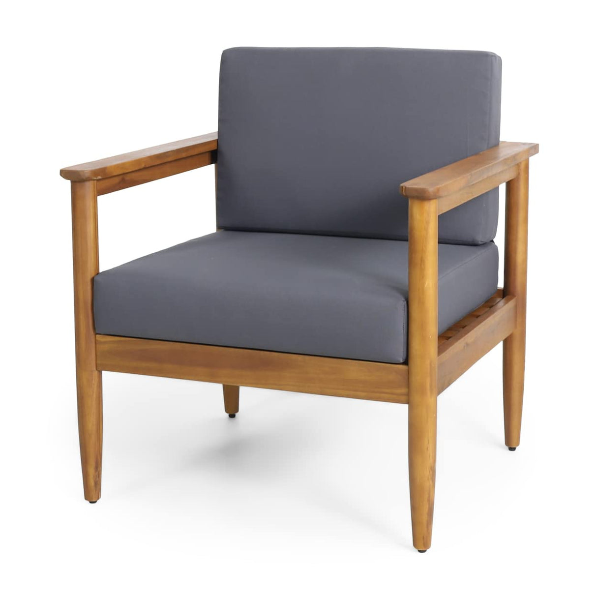 Christopher Knight Home Eudora Outdoor Acacia Wood Club Chair (Set of 2), Teak and Dark Gray Christopher Knight Home