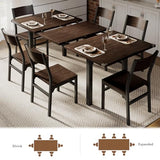 iPormis 7 Pieces Dining Table & Chairs Set for 4-6, 63" Extendable Kitchen Table and 6 Chairs, Dining Room Table with MDF Board & Metal Frame, Perfect for Small Space, Easy Clean, Espresso iPormis
