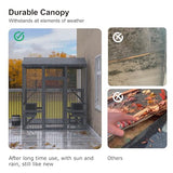 TIMHAKA 72 inch Catio Outdoor Cat Enclosure, Large Cat Catio for Multiple Cats, Outdoor Cats Enclosure with Waterproof Cover, Sunshine Roof, 7 Platforms, 2 Resting Boxes, Wooden Indoor Pet Cage, Grey TIMHAKA