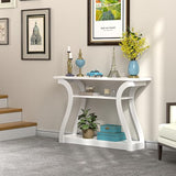ZENY Console Table, Entryway Table with 3 Tier Storage Shelves, Narrow Long Sofa Table for Entryway, Living Room, Hallway, Couch, Foyer, White ZENY